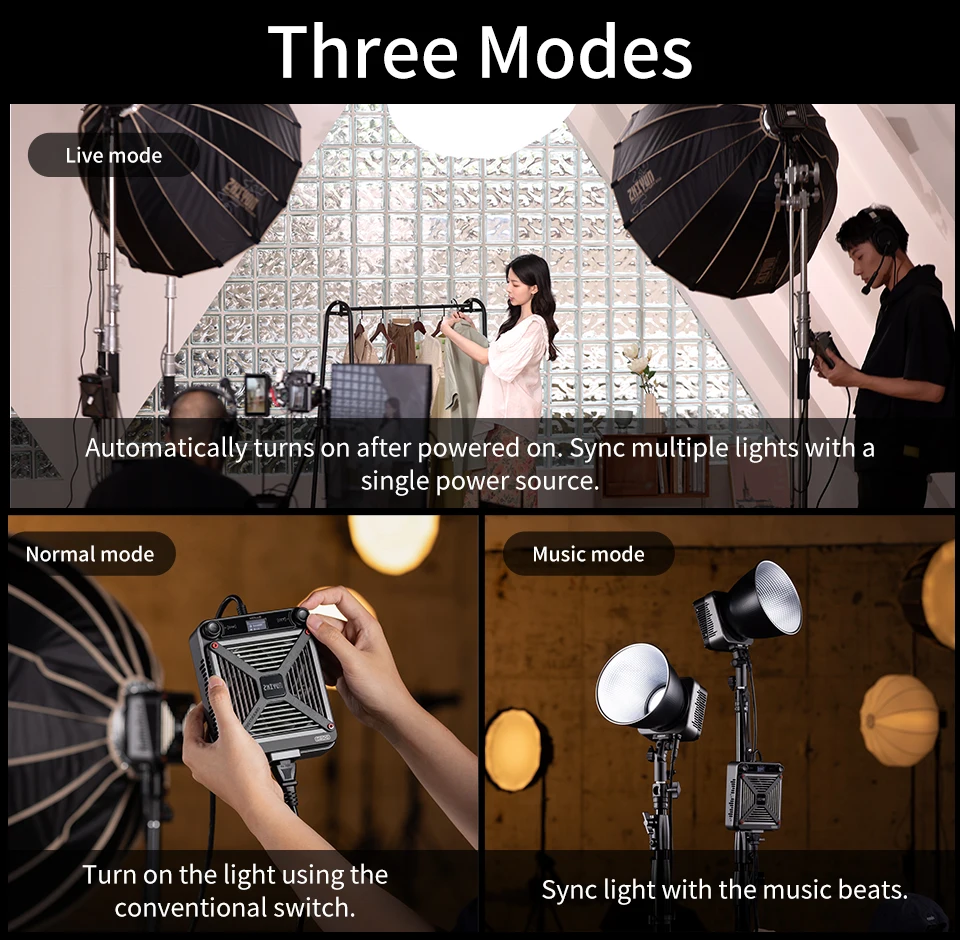 ZHIYUN Hatósági MOLUS G200 200W Tengericső ledes videó ligh fotózás Világítás 2700K-6500K bi-color APP kontroly számára camer Műterem