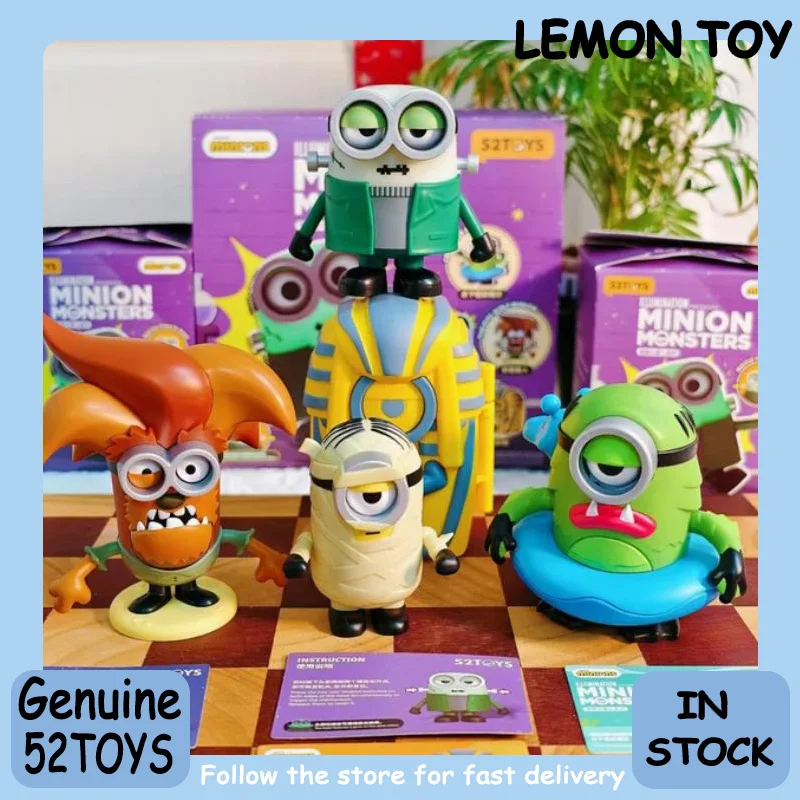 52toys Minion Monsters Serie Blind Box Actionfigur Trendige Beleuchtung Universelle Spielzeugkollektion Desktop-Dekoration Geschenk