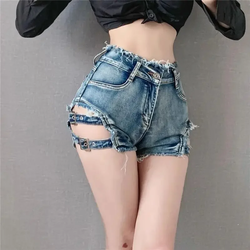 

Elasticty Denim Shorts for Women Summer High Waist Short Jean Pants Woman Streetwear Hot Casual XXL To Wear Classic Cheap Flowy