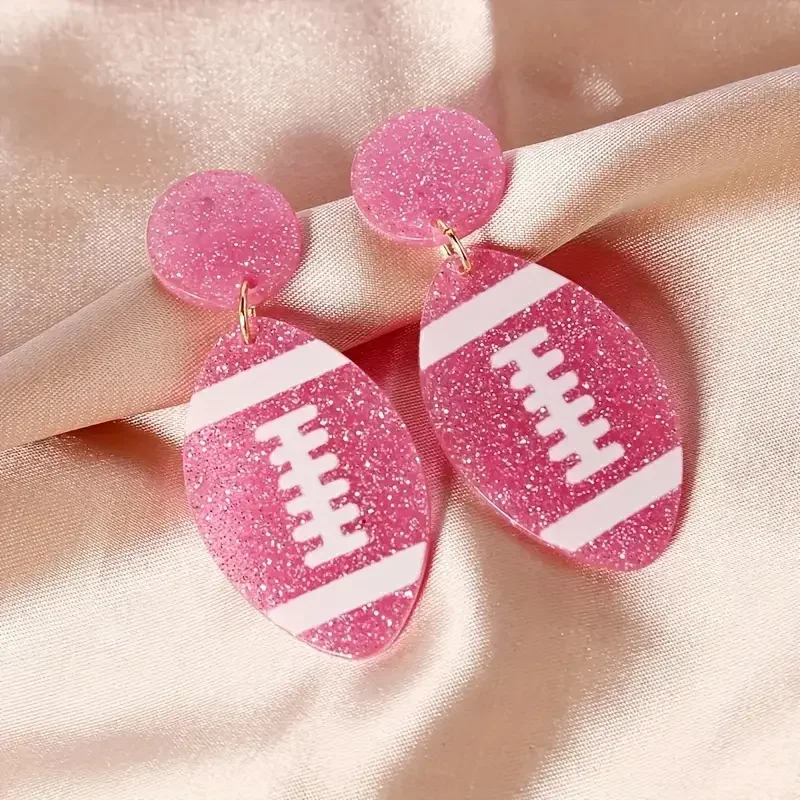 1 Pair Football Baseball Basketball Rugby Fashion Earrings For Mother Gifts