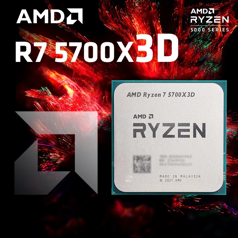 AMD Ryzen 7 5700X3D CPU 게이밍 프로세서, 8 코어 16 스레드, 4.1GHz 7NM 100MB 게임 소켓, AM4 CPU 프로세서 브랜드 2024, 신제품 