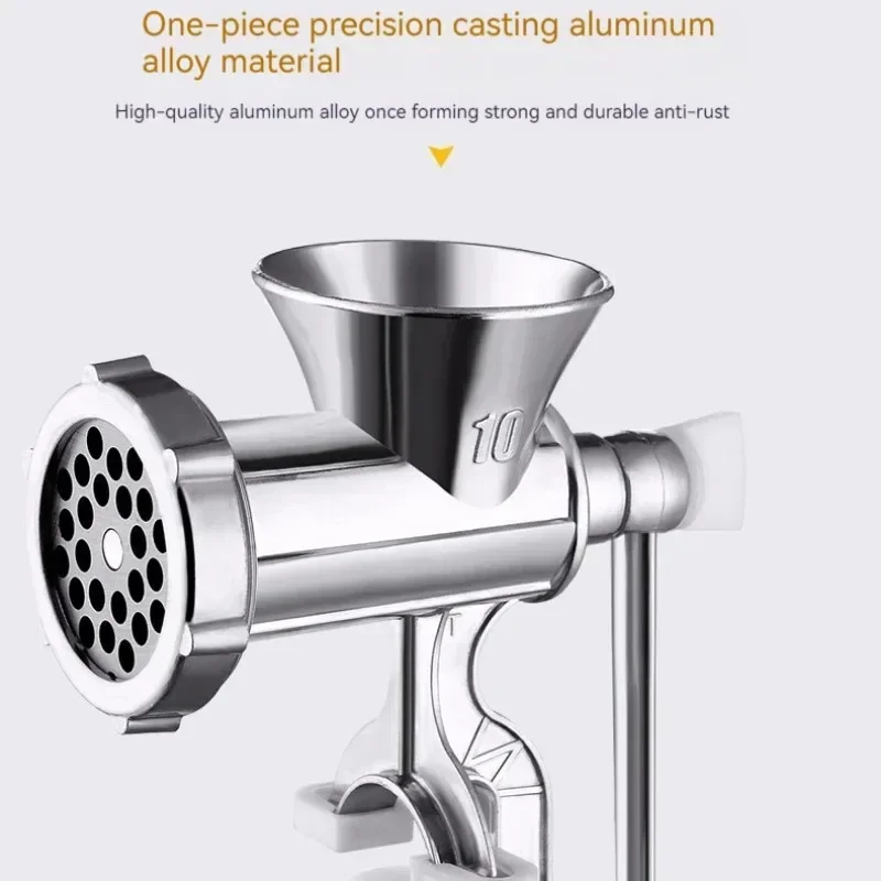 Aluminum Alloy Meat Grinder Manual Household Multi-functional Hand Minced Meat Grinder Sausage Garlic Grinder