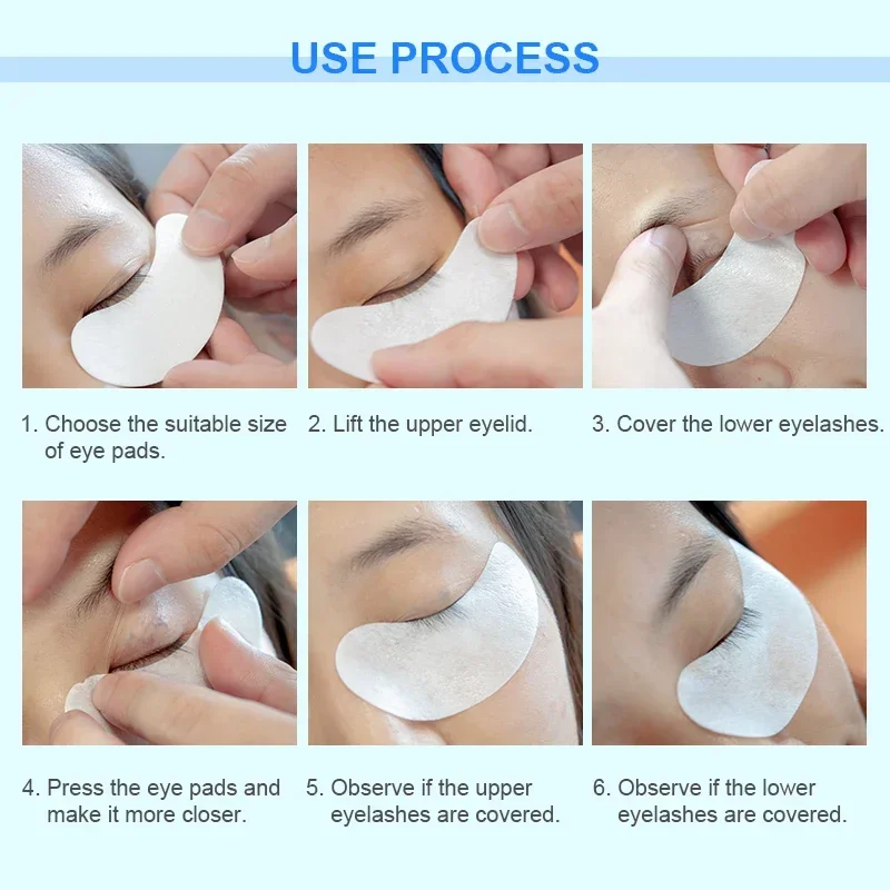 Patchs en papier pour extensions de cils, tampons pour les yeux, enveloppes autocollantes, outils de maquillage, 50/100 paires