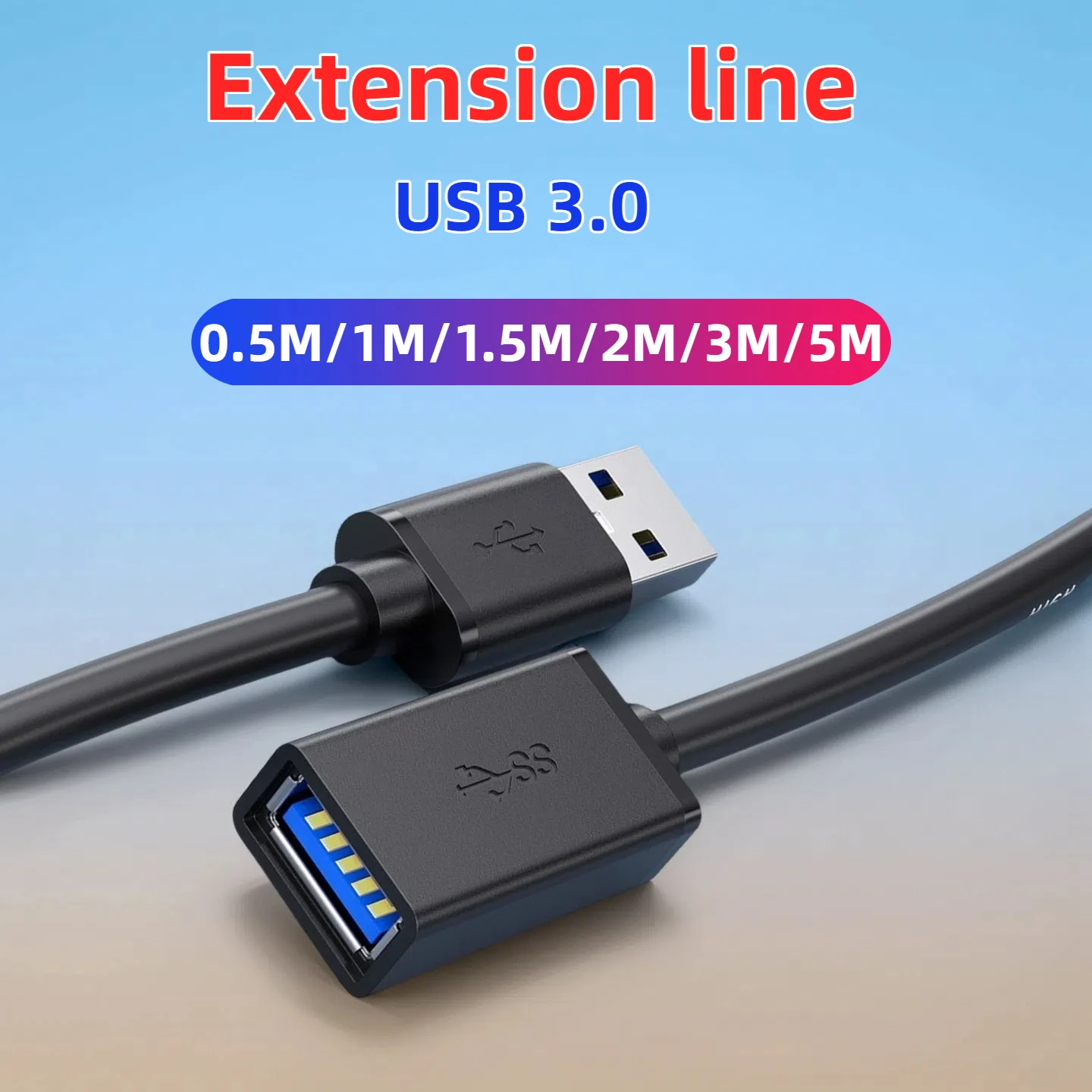 

0,5/1/2/3/5 м USB-удлинительный кабель 3,0 для передачи данных для ПК, смарт-ноутбука, ТВ, SSD, USB-папа-мама, компьютерная камера, разъем принтера