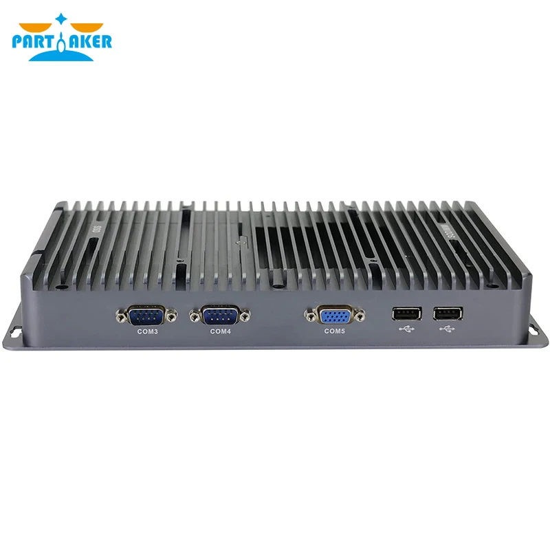 Partaker Fanless Mini PC Industrial Compter IPC Intel Celeron 4205U Core i5 8265U i7 10810U with 4 LAN TPM2.0 VGA HD 9-36V COM