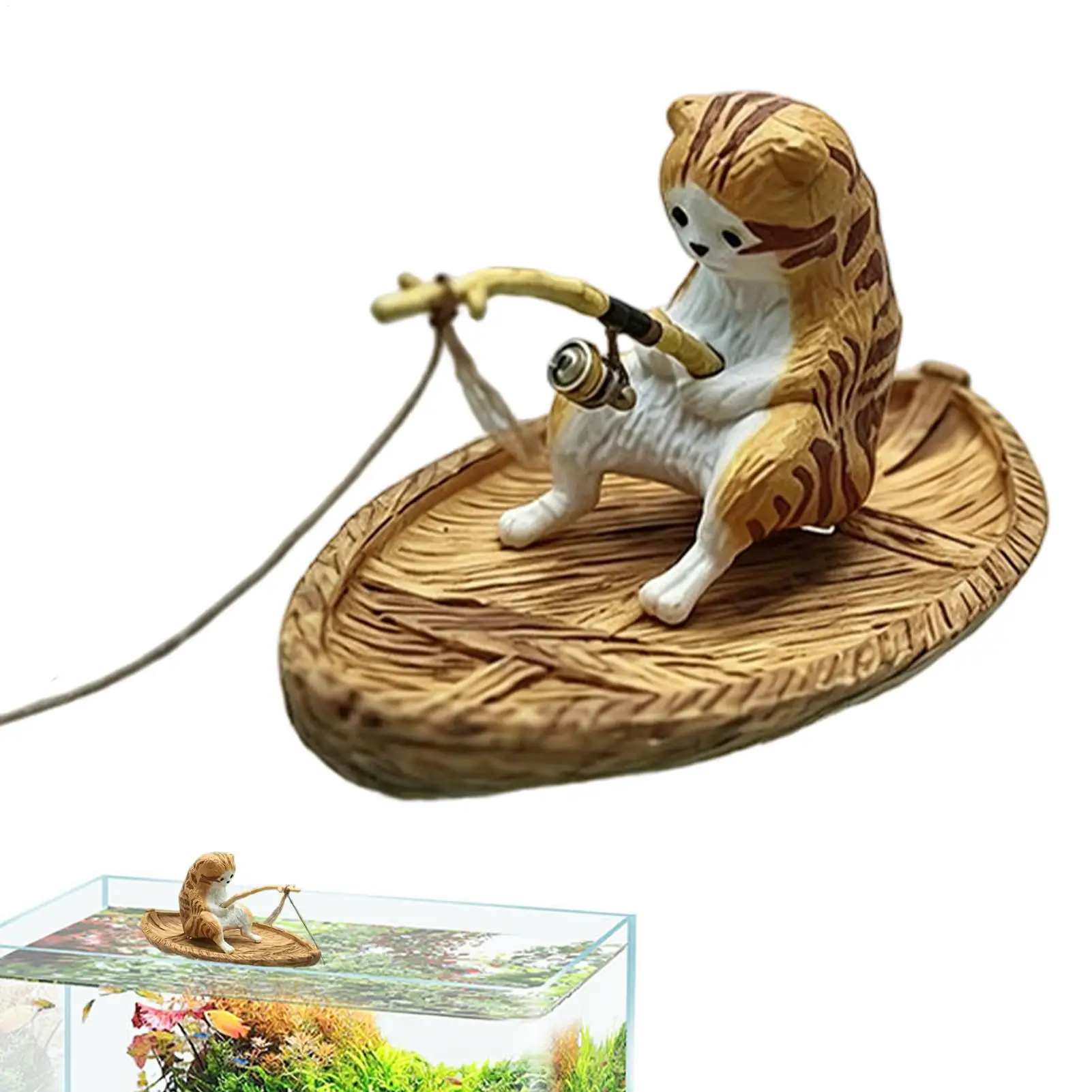 Aquarium-Deko: Niedliches Kätzchen-Angelornament für Fischtanks, Innendekoration für Aquarien, Zubehör für die Aquarienlandschaft. – Detail 3