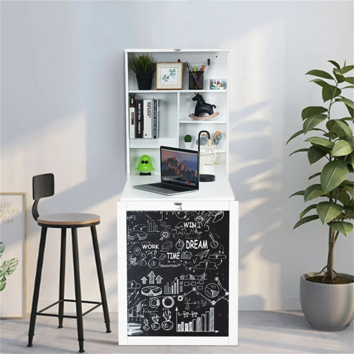

White wall mounted office desk,Space-saving and Foldable Design white standing desk,Easy Clean and Install,home/OFFICE furniture