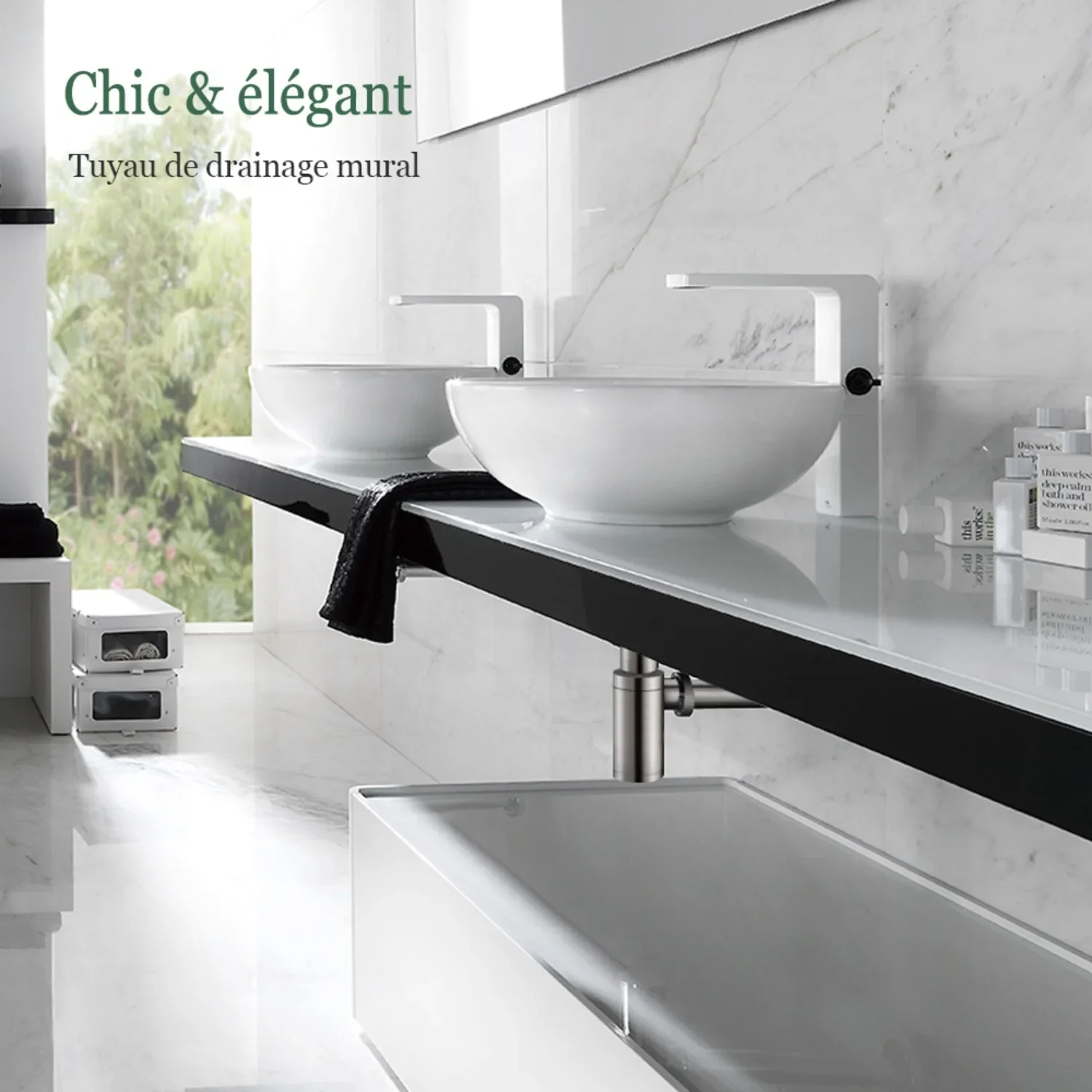 

Настенный слив для раковины из матовой латуни, P-образное сифонное крепление для раковины в ванной комнате, комплект сантехники для канализационных труб с защитой от запаха