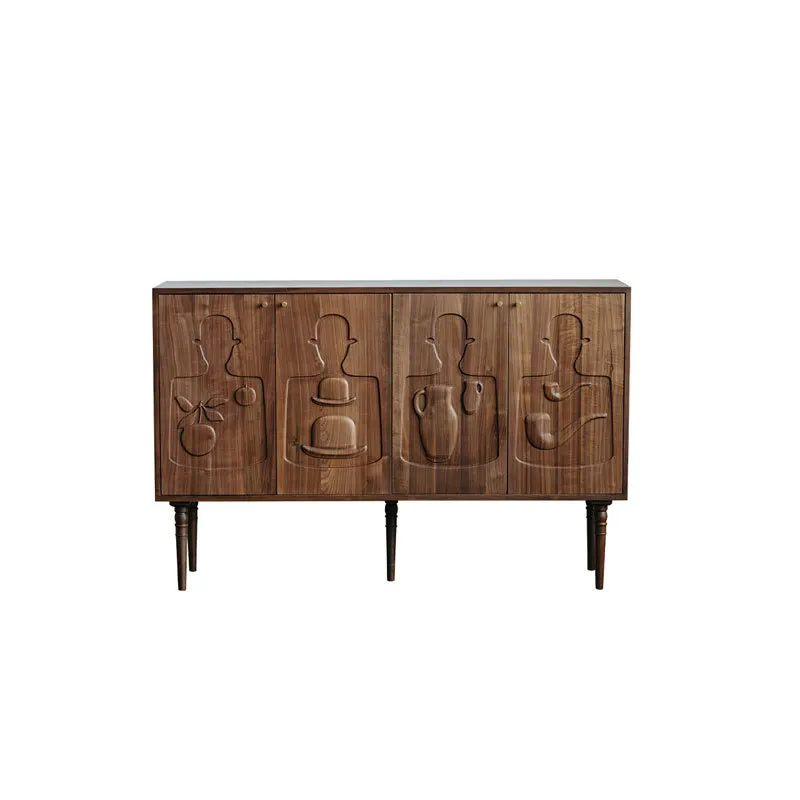 

North American Black Walnut Full Solid Wood Side Cabinet, Modern Simple Cherry