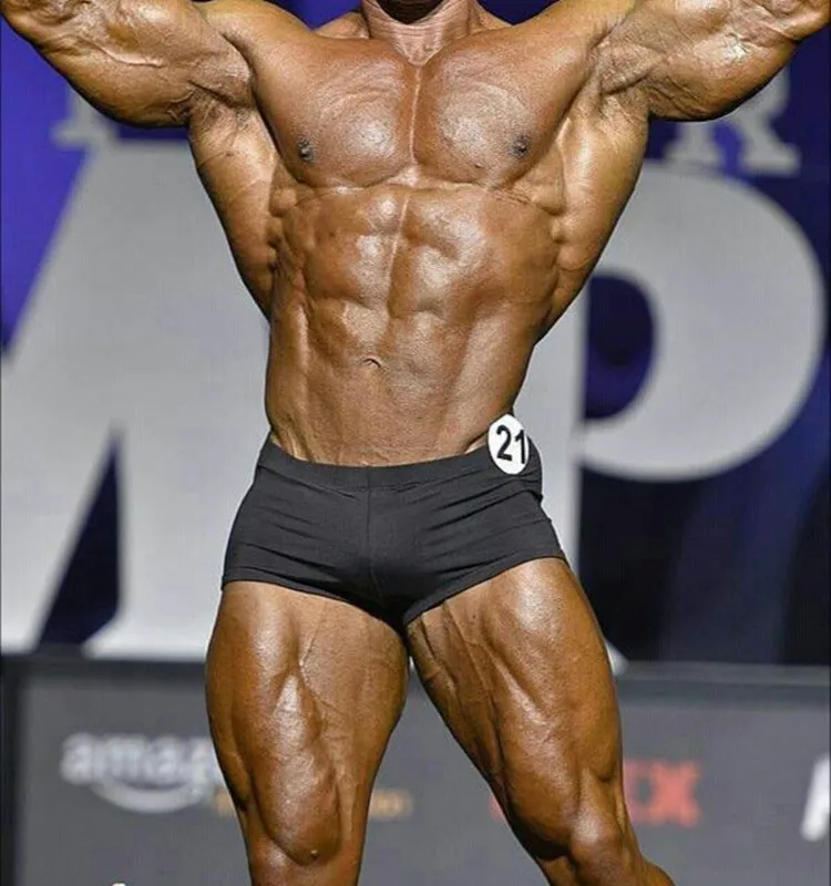 

IFBB Classical Bodybuilding Trunks Competition Pants Triangle Flat Angle Elastic Black Fitness Shorts