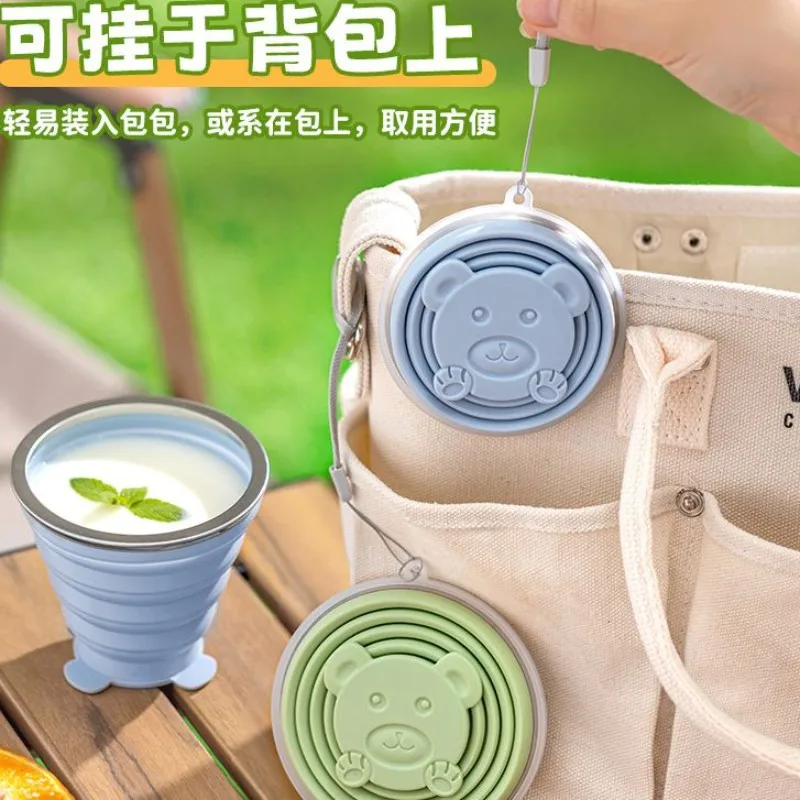 Foldable Water Cup 180ml Portable Travel Compressed Cup for Outdoor Activities