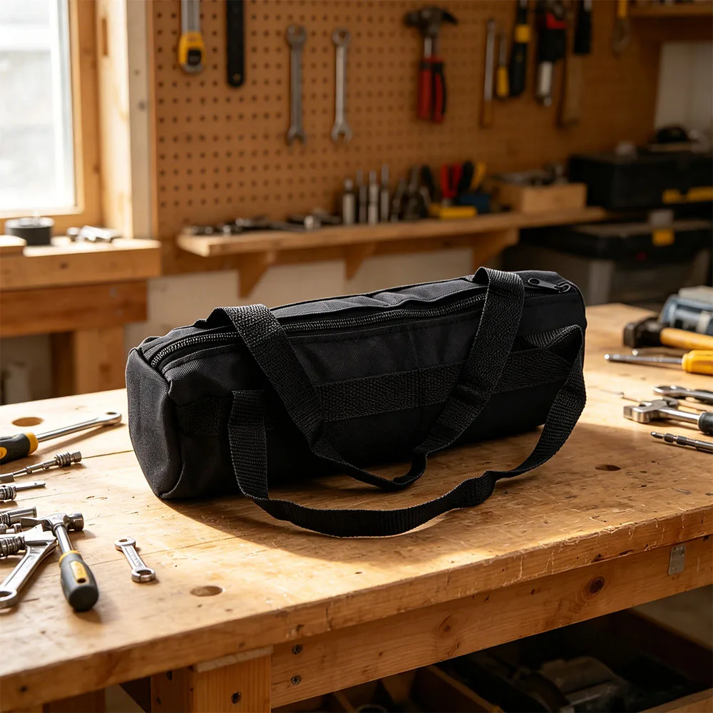 

Large Capacity Storage Bag Cylinder Shape Thickened Cowhide Tent Stake Bag Multifunctional Lightweight Nail Bag Travel