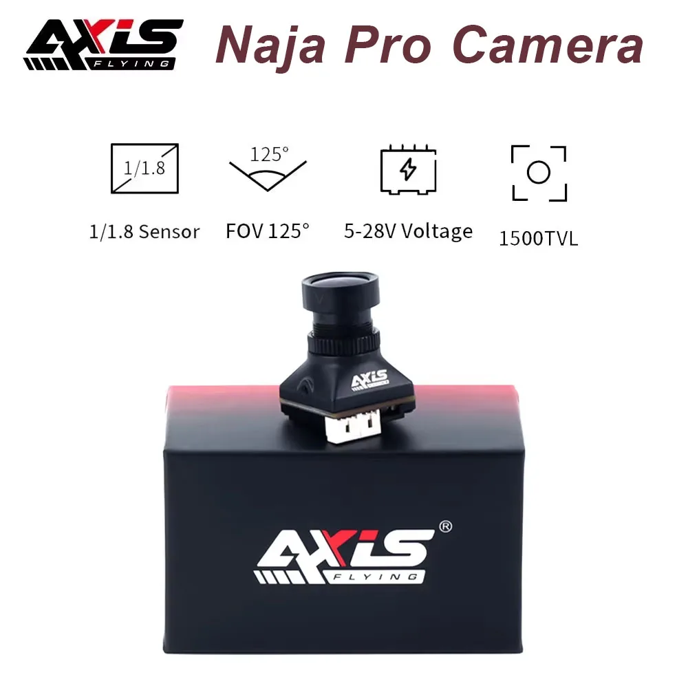 1/2PCS Câmera Axisflying NAJA Pro para Drone FPV 1500TVL FOV125 °   Câmera CVBS 5-28V 1:1.8 19mmX19mm para Acessórios de Drone, Peça DIY