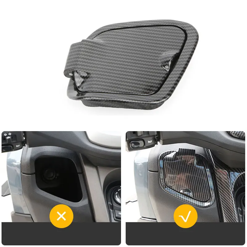 Motorcycle Side Pocket Storage Cover Waterproof Guard Charger Cap Carbon Fiber Pattern Compatible For NMAX125 NMAX155 NMAX V1 V2