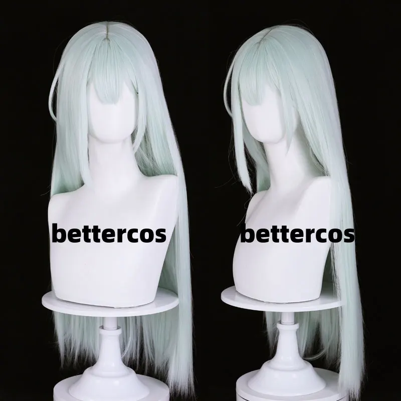 Anime Mutsumi Wakaba Synthetic 75cm Light Mint Green Long Straight Hair Cosplay Anime Wig Heat Resistant Hair Halloween Wigs