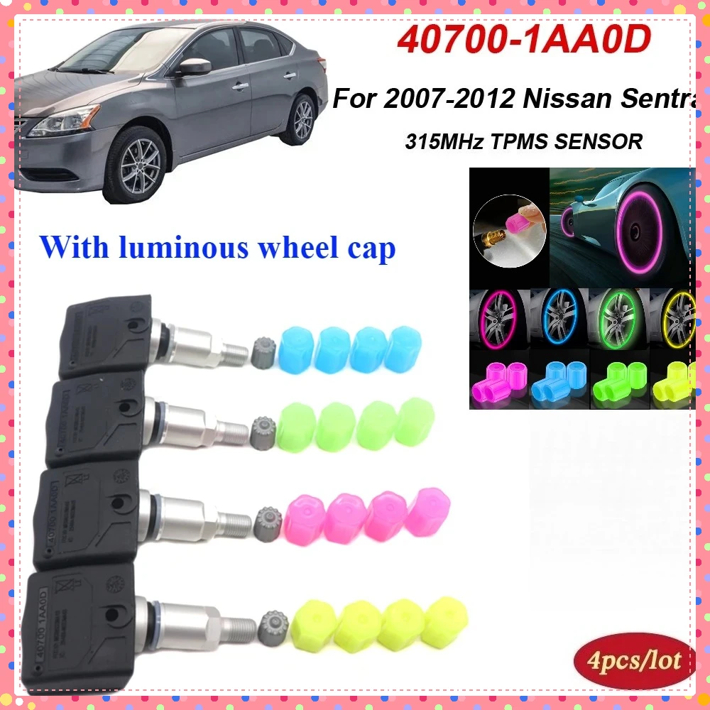 40700-1AA0D TPMS 315 MHz 4PCS Für Nissan Sentra 2007 2008 2009 2010 2011 2012 Reifen Reifendruck überwachung Sensor Neue
