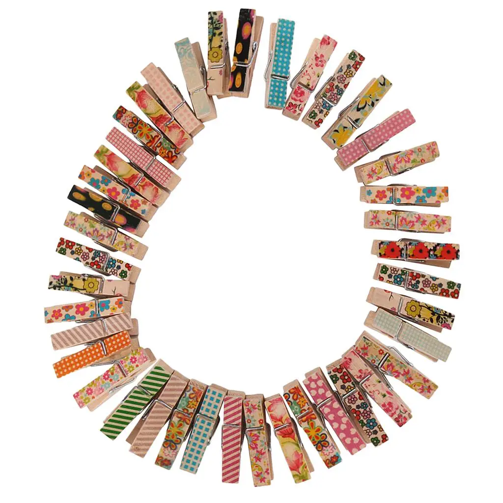Wooden Pegs Painting Clothes Pins Assortment Wood Craft Items for Wedding Shower Baby Shower Card and Gift Display
