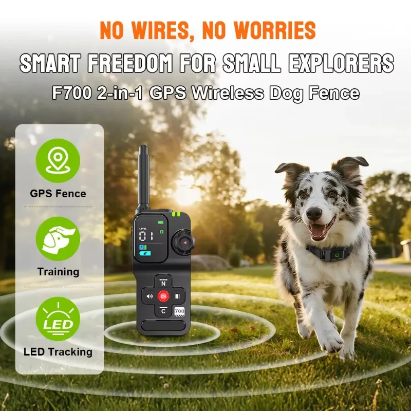 Outdoor GPS Wireless Dog Fence System Remote Training Collar Wireless Fence Collar Pet Containment System