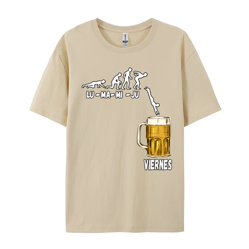 Monday Tuesday Wednesday Thursday Friday Beer Drinking Men Cotton Tshirt Unique Camisas Hombre Oversized