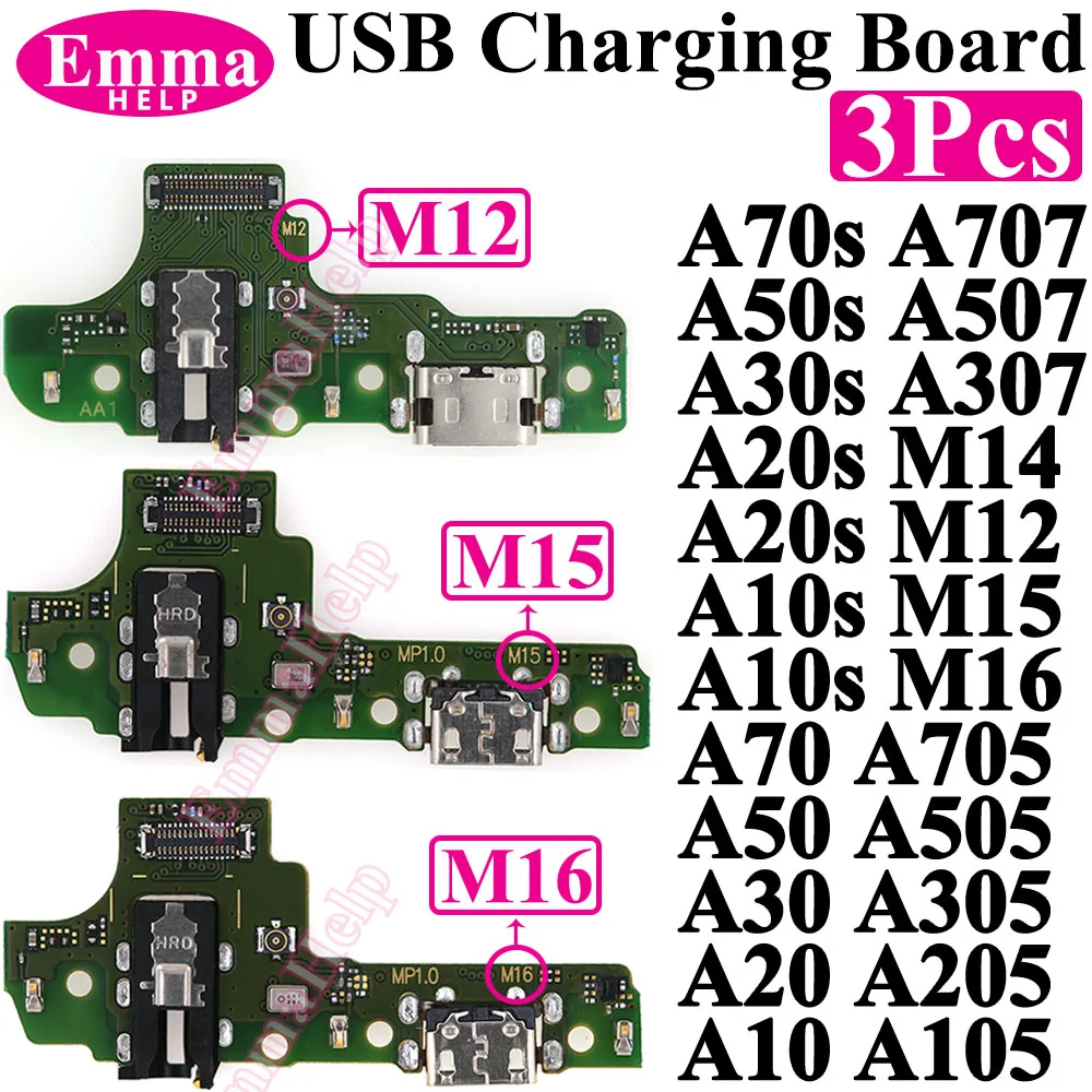 

3 шт. USB-порт для зарядного устройства Flex для Samsung A10s A20s A30s A50s M14 M12 M16 M15 A70 A50 A30 A20 A10 USB-разъем для док-станции для быстрой зарядки