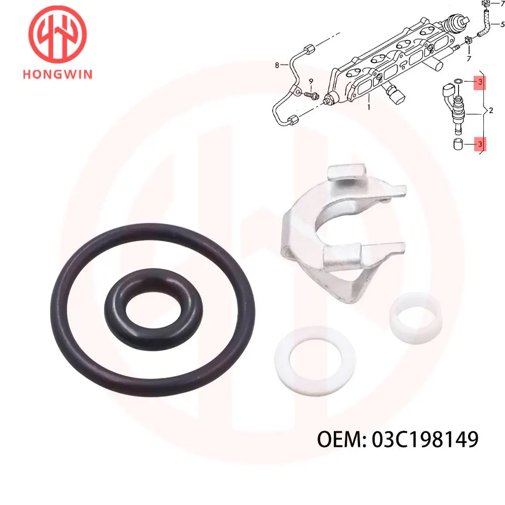 3/6/9/12 SET Fuel Injector Seal 03C198149 03C906036E 03C906036N For VW CC EOS Golf MK5 MK6 1.4 TSI A1 A3 1.4 TFSI Seat Altea