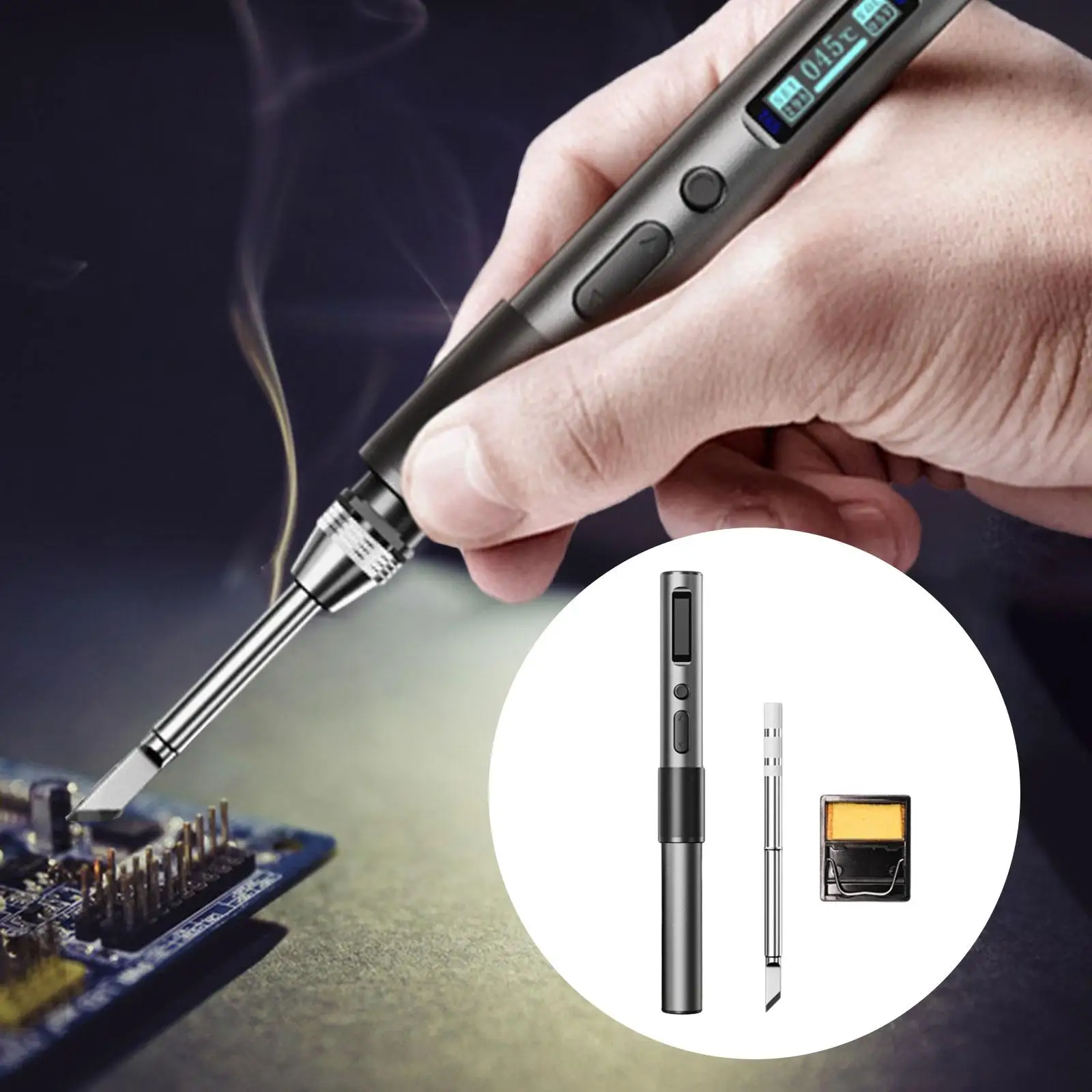 

Electric Soldering Iron Automatic Sleep Sturdy Multipurpose Adjustable Temperature for Home Repairing Carving Welding Embossing