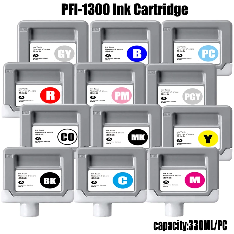 330ML PFI-1300 PFI 1300 PFI1300 pfi1300 Premium Inkjet Ink Cartridge For Canon Pro 2000 4000 6000 6100 4000s 6000s 6100s Printer