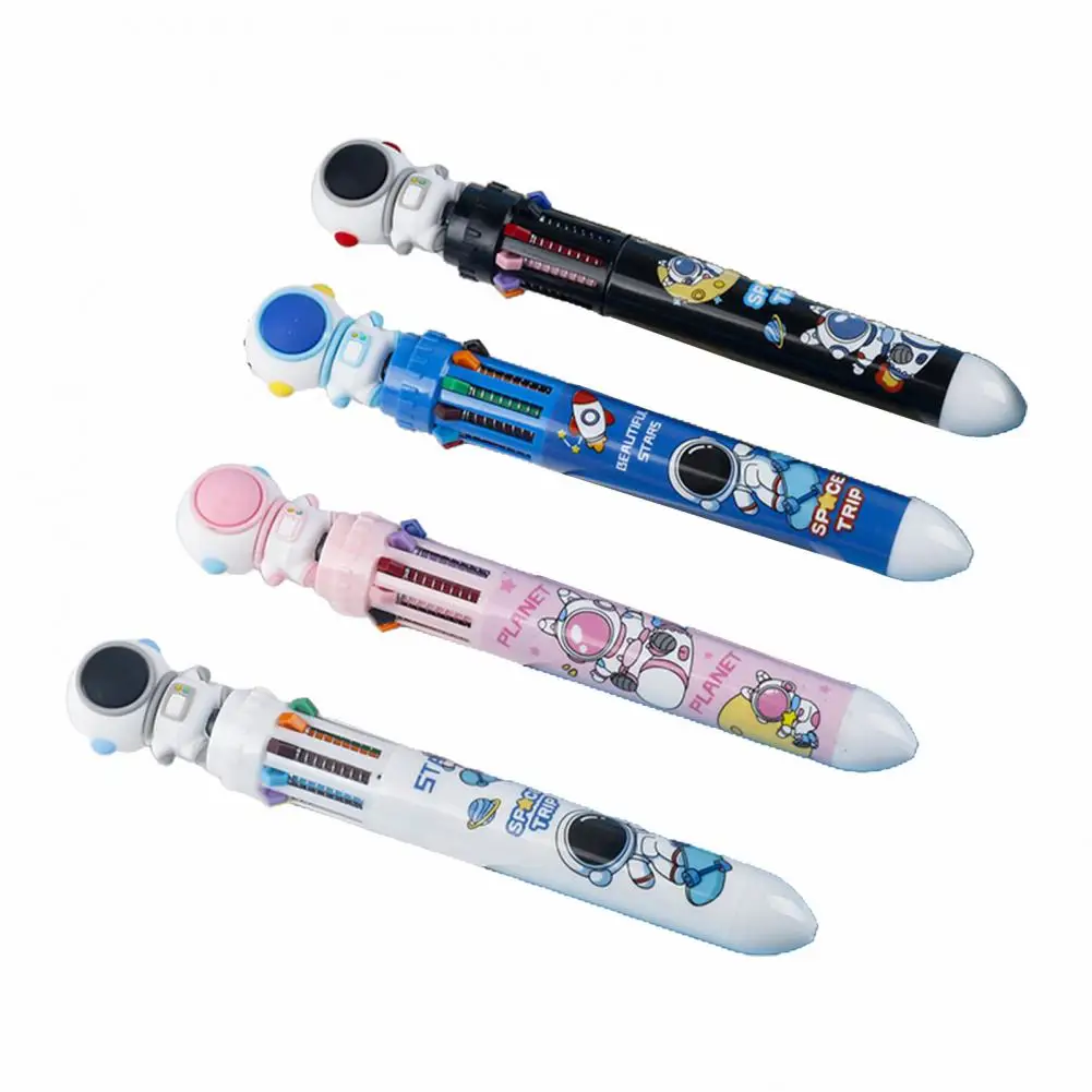 قلم حبر جاف إبداعي دفع من نوع ثابت حبر ناعم كتابة كرتونية رائد فضاء شكل عشرة ألوان قلم طالب لوازم منزلية