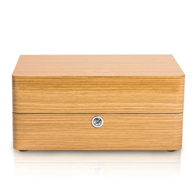 Luxury High Gloss Piano Finish Watch Storage Box MDF Oak Veneer Wooden Case for Perfume Packaging Custom Gift Box Organizer