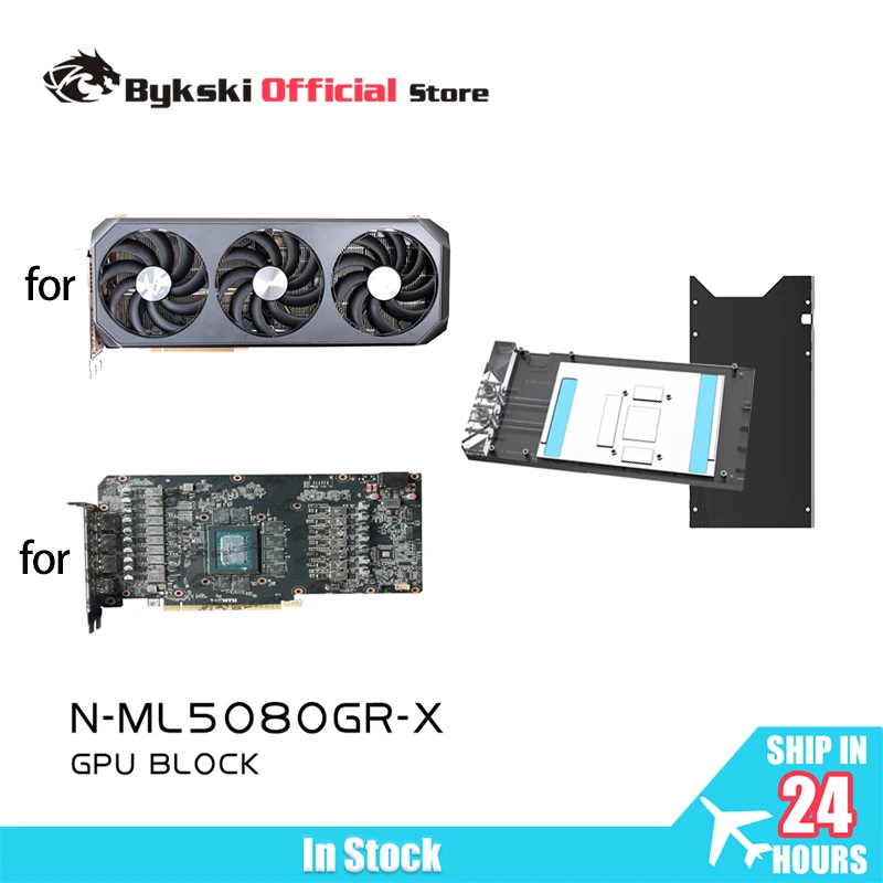 

Bykski GPU Water Block for Manli RTX 5080 Gallardo, Zotac RTX5080 SOLID /AMP Extreme Card /0.3mm Jet Micro-waterway N-ML5080GR-X
