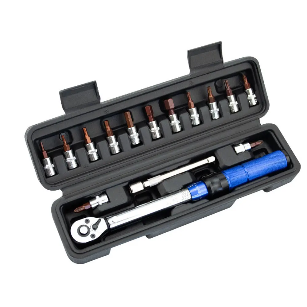 Podofo 1/4 "2-24N.m Aandrijfbaar Instelbare Momentsleutelset voor Fietsreparatie 15-delige Fiets Torsie Sleutelset Kit Schroevendraaierbits