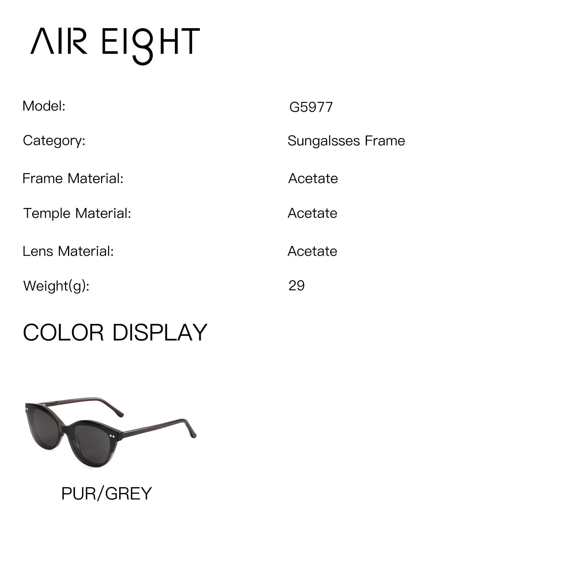 AIREIGHT M Size Acetate Butterfly Polarized Magnetic Clip On Prescription Eyeglasses Blue Light Myopia Optical Glasses Woman