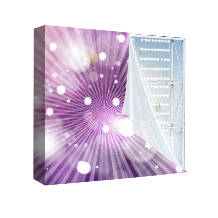 راية كشك المعرض المحمولة الخلفية النسيج Led عرض موقف مخصص صندوق إضاءة عرض تجاري المنبثقة #5