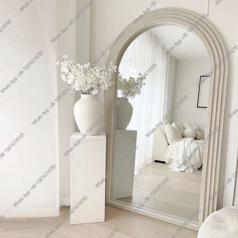 

Французское зеркало в полный рост от пола до потолка, зеркало в полный рост, бытовое простое зеркало в европейском стиле для спальни для девочек, настенное зеркало