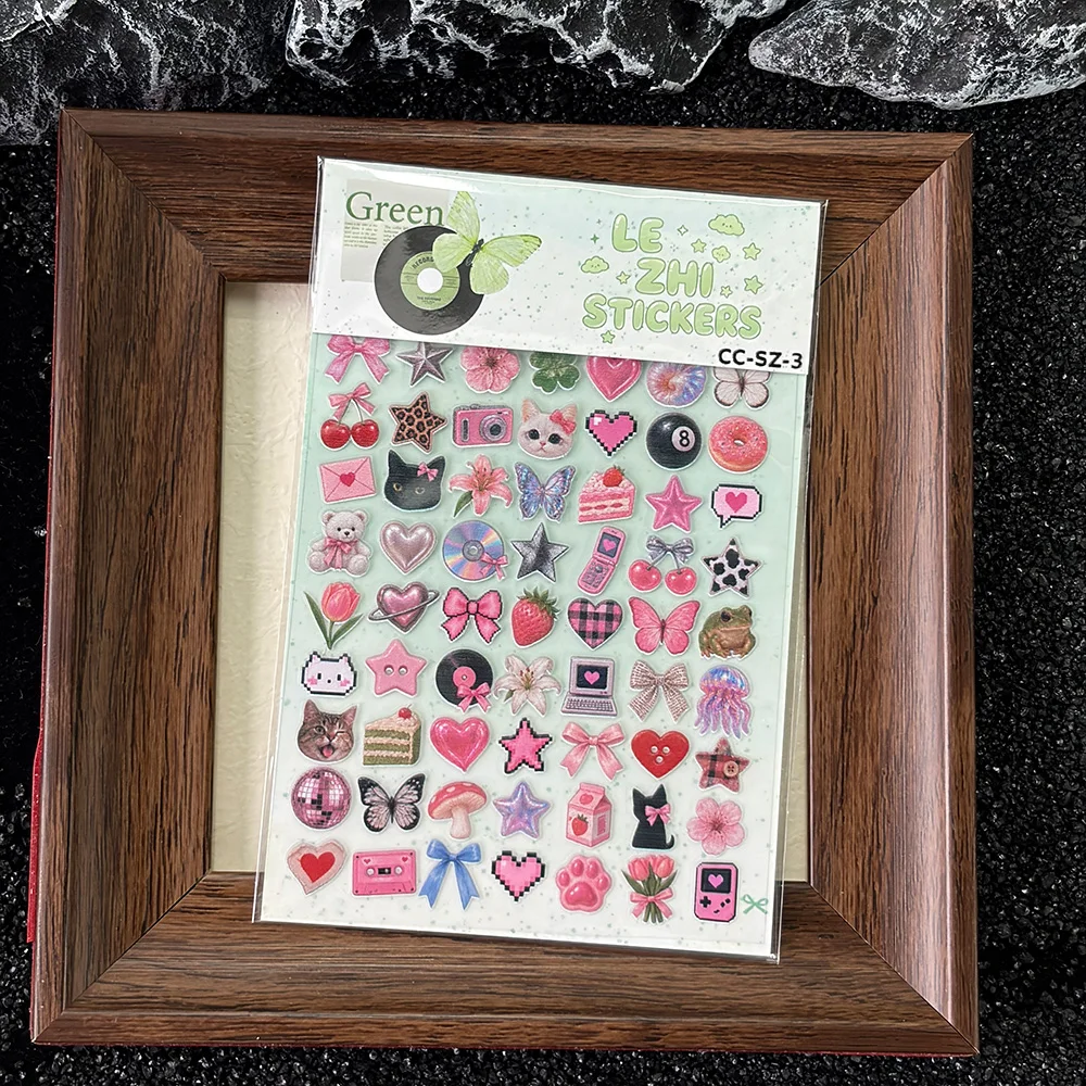 Retro Kawaii Nail Stickers Hea - Phone Accessories Icon 评论和价格