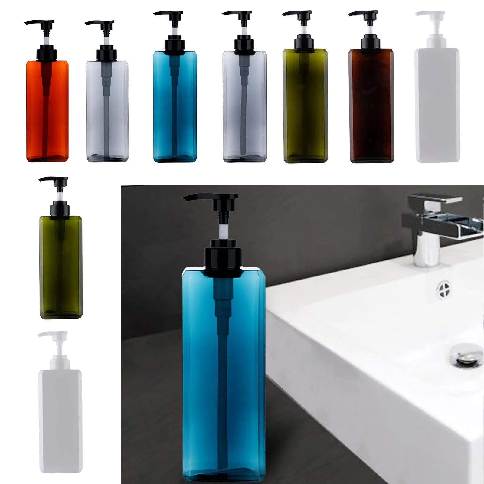 Simple Soap Dispenser Bottle Restroom Bathroom Accessories Softener Bleach Container Countertop Liquid Refillable Home