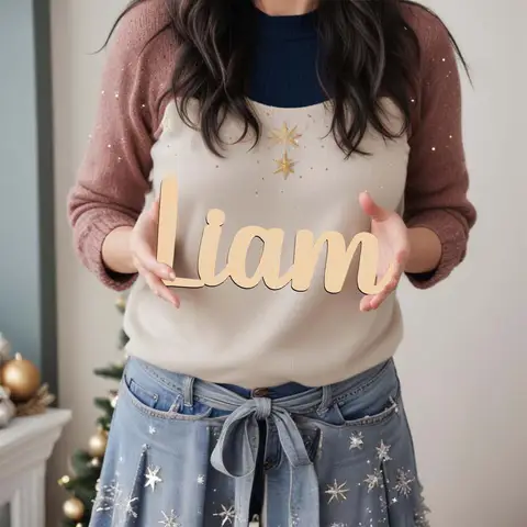 1pc Funny Liam example Customized Name Wooden Plaque Laser-Cut Sign Wooden Sign Wedding.Valentine'S Day Decoration