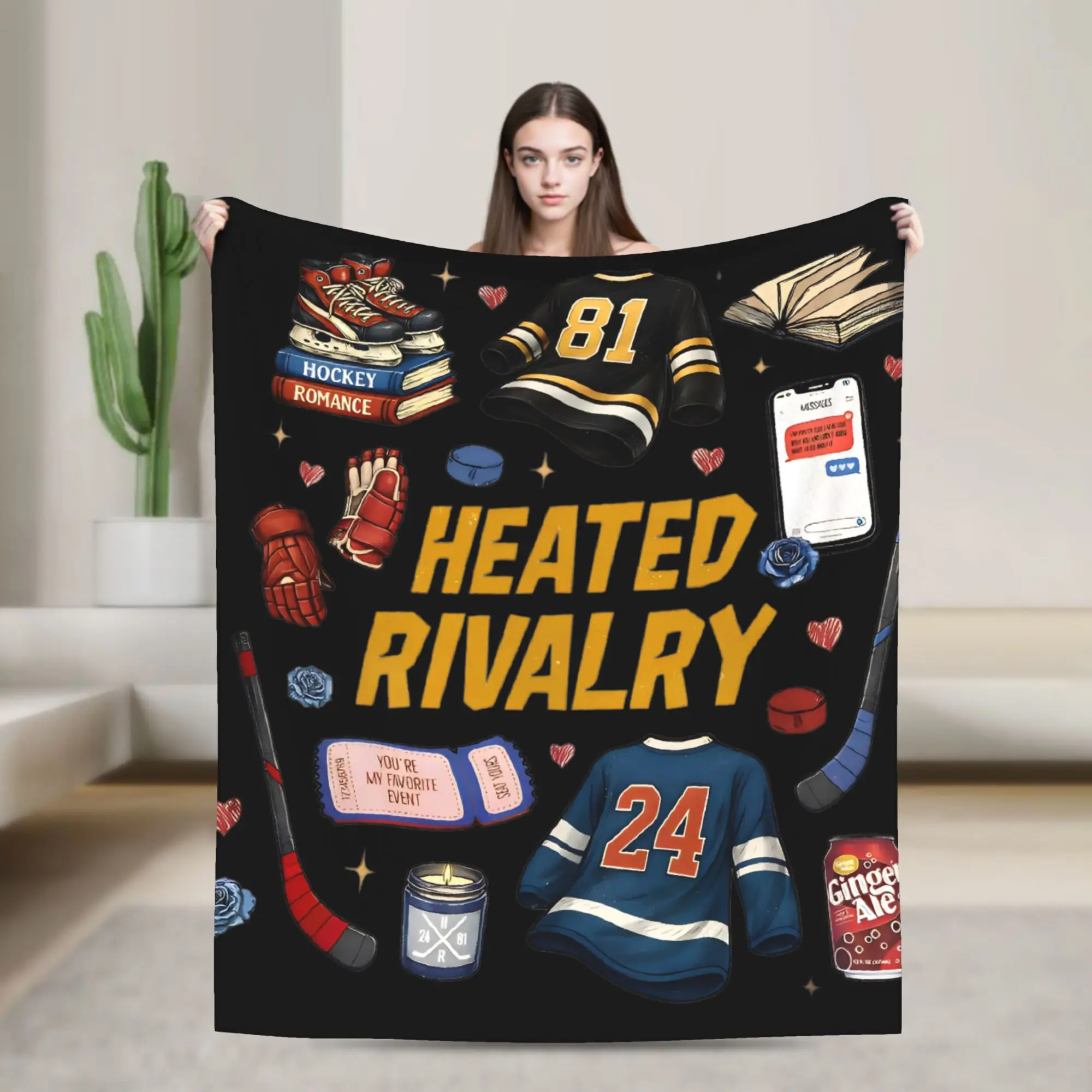 

Heated Rivalry Flannel Blankets Cute Hollanov Vintage Throw Blankets for Home 125*100cm Bedspread,