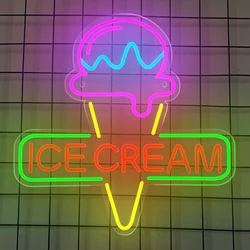 Ice Cream Colorful LED Neon Sign Acrylic Neon LED Sign Light USB For Home Bar Restaurant Children Bedroom Wall Art Decor Lights