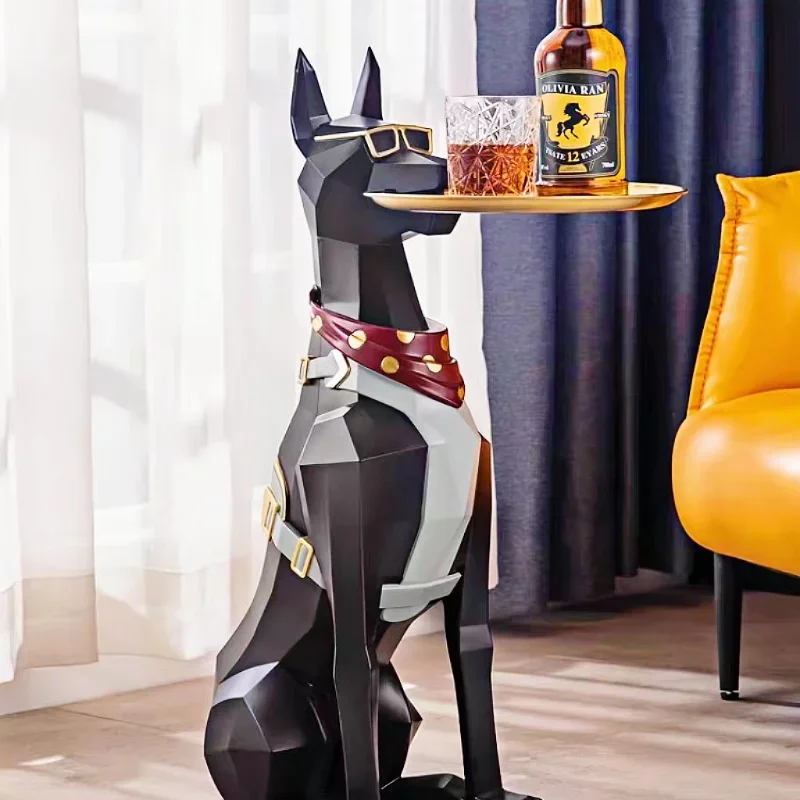 Floor-standing Large Dog Ornaments, Luxury Living Room, Internet Celebrity, Doberman Pinscher, High-end Home Decorations