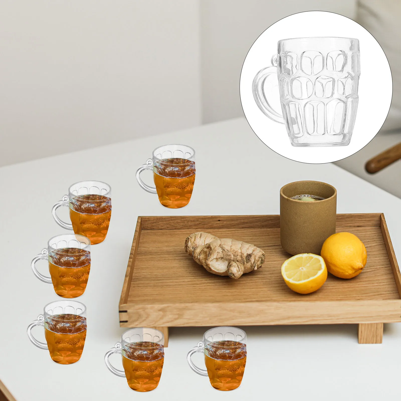 

50pcs Mini Beer Cups Transparent Lightweight Decorative Mugs For Party Wedding Outdoor Picnic Desk Decor Beer Festival Props