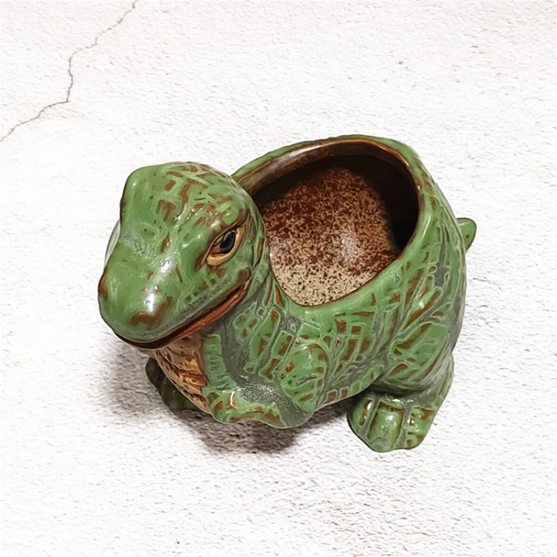 Dinosaur Flowerpot, Cute Cartoon Container, Ceramic Succulent Potted Pot, Plant Pot