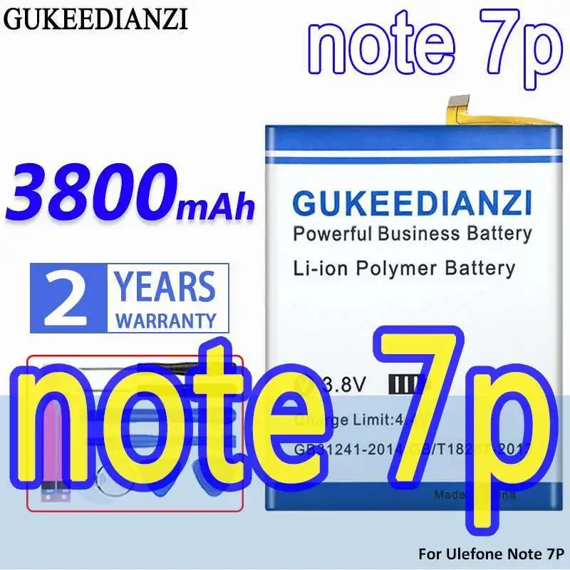 

Reliable Replacement 3800Mah Mobile Phone Battery For Ulefone Note 7P Note7p