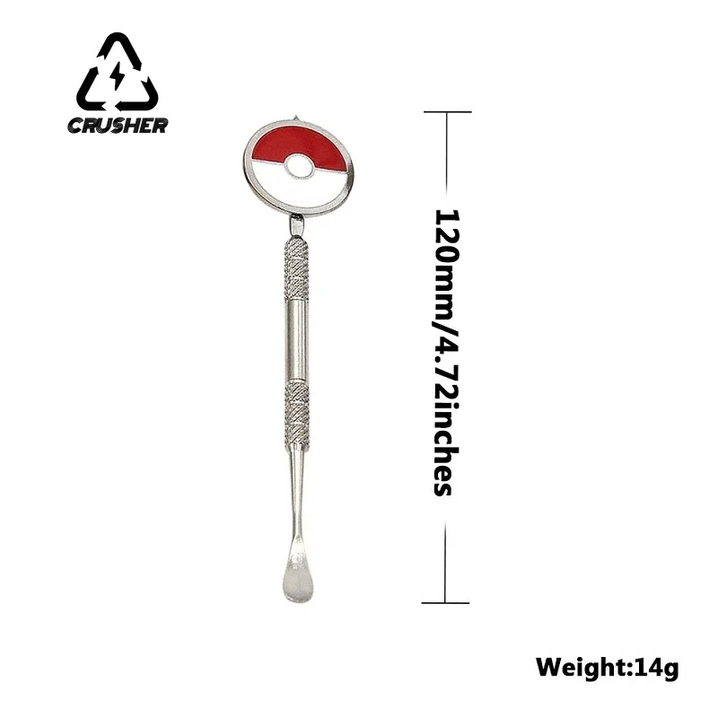 CRUSHER-Colher De Cera De Óleo De Tabaco Resistente Ao Calor, Emblema Dos Desenhos Animados, Aço Inoxidável, Vara De Limpeza, Pó, Acessórios De