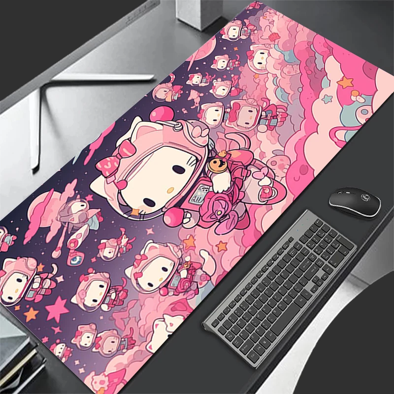 

Gamer Desk Mat Hello Kitty Mousepads Mouse Pad Office Desk Pads Large Mousepad Non-slip 90x40 Mouse Mats For Computer Gift XXL