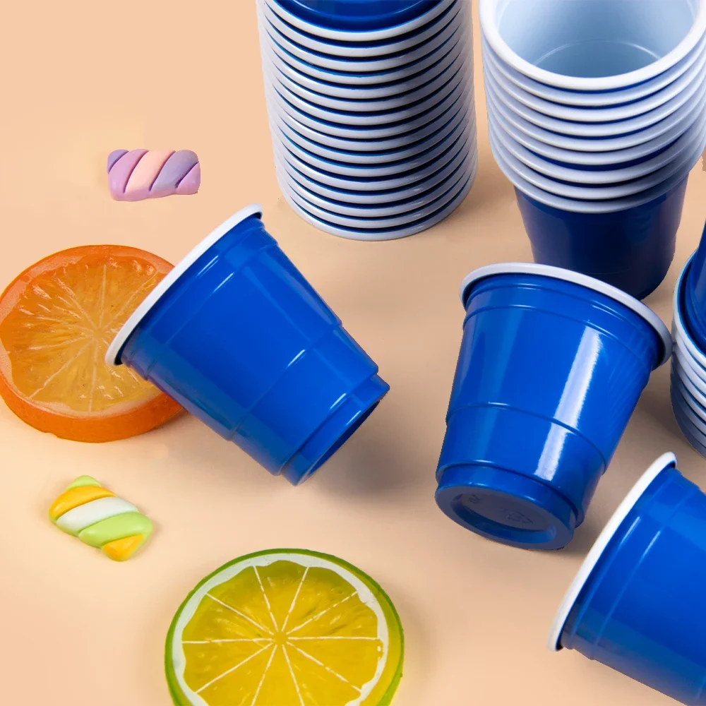 

50pcs Mini Plastic Disposable Cups Drinking Cups Wine Cup for Celebration Bachelorette Party Events Wedding Birthday Supplies