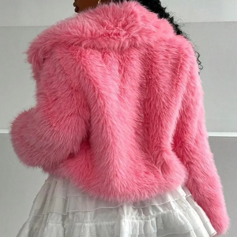 2025 neue frauen Weiß Plüsch Faux Fuchs Pelzmantel Verdickt Flauschigen Faux Pelz Kragen Hohe Qualität Winter Feste Warme Jacke mäntel