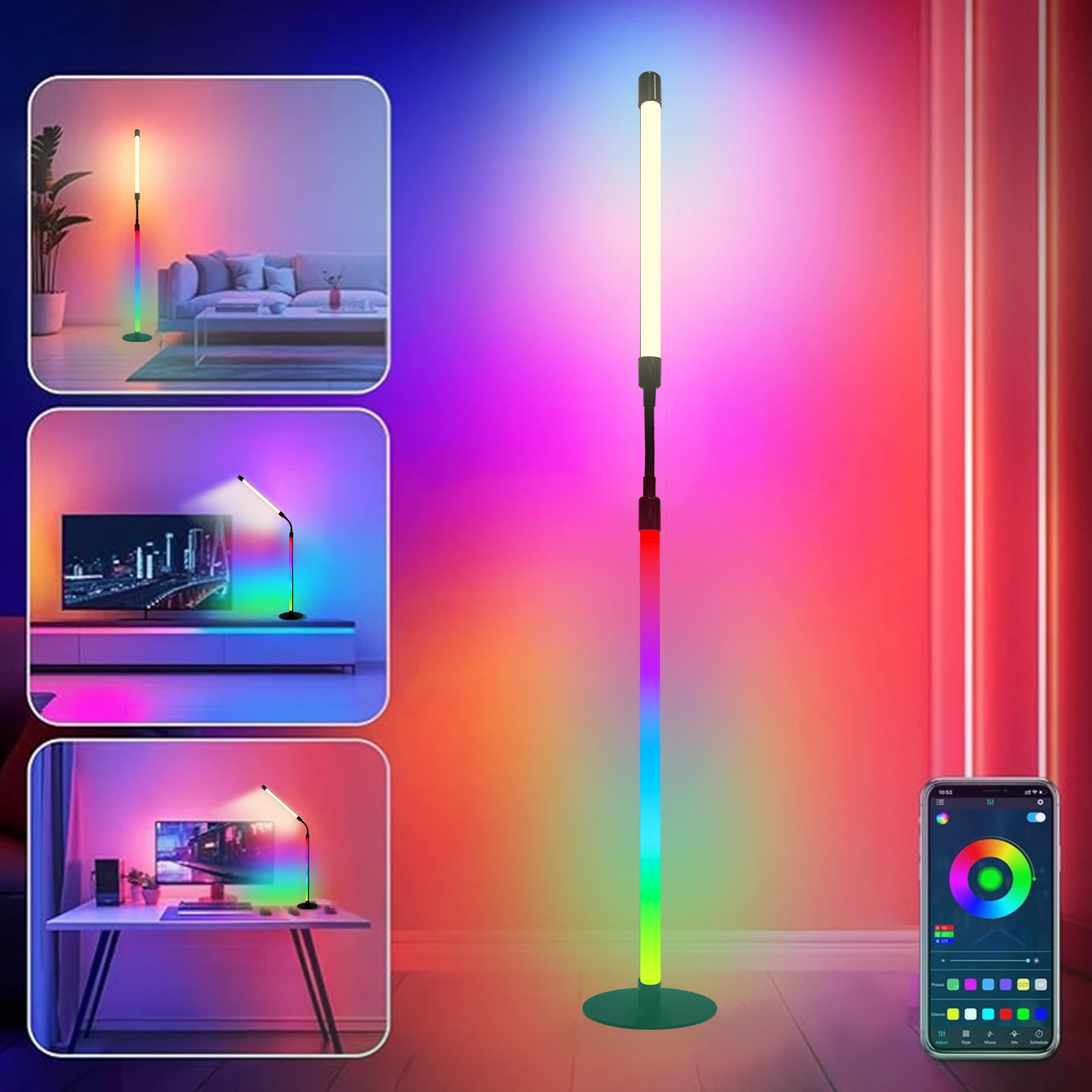 Lumière LED RVB Music Sync, lampe de bureau RVB et veilleuse, jeu, éclairage d'ambiance, équipement de jeu, accessoires de bureau