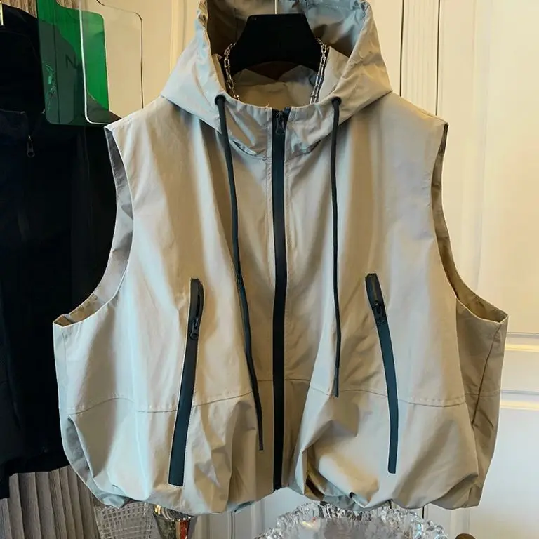 

Juspinice 2025 весенний новый элитный повседневный спортивный стиль штурмовик жилет с капюшоном свободное пальто топ женская модная женская одежда