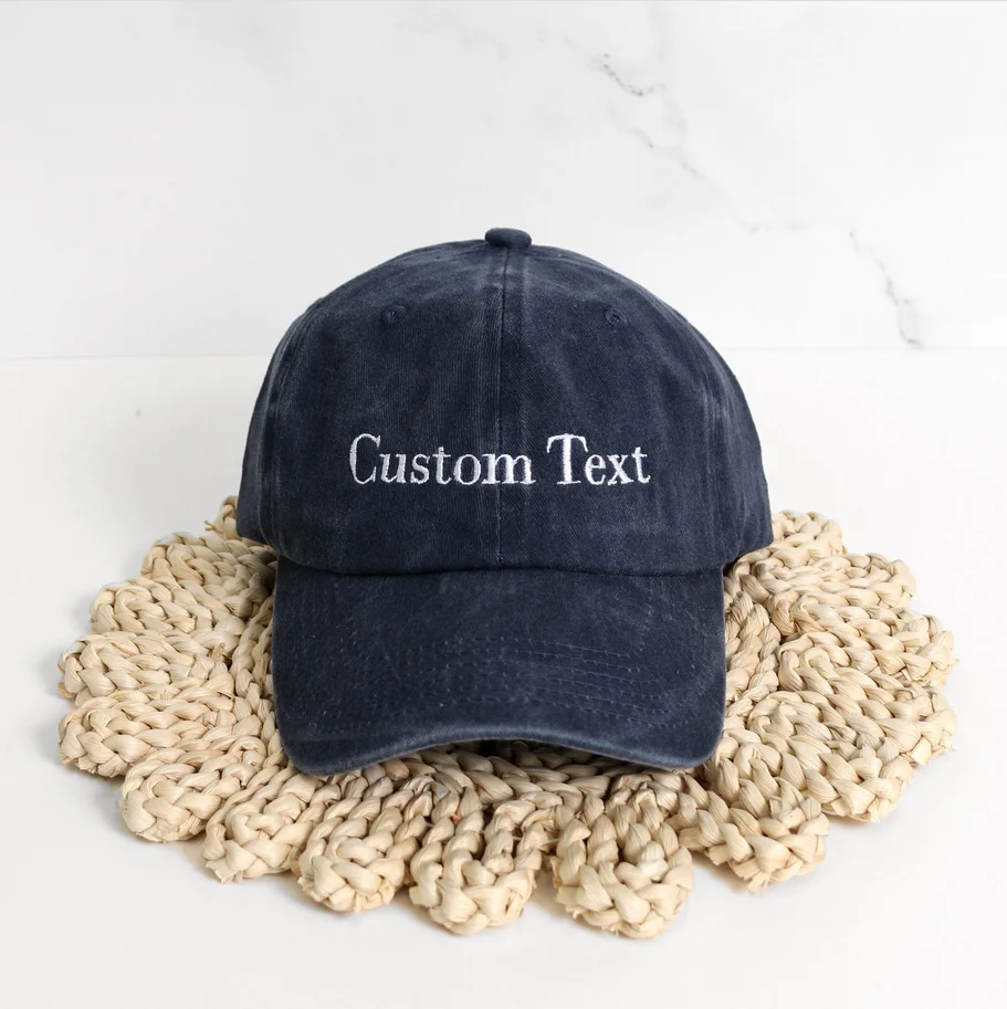 Custom Text Embroidered Hat, Personalized Cap, Vintage Baseball Hat, Gift For New Dad Mom, Gift For Bride, Fathers Day Gift